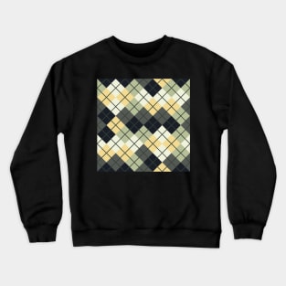 Argyle Pattern Green Yellow and Slate Crewneck Sweatshirt